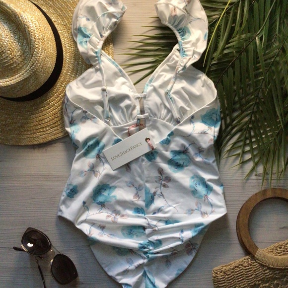 LoveShackFancy 🩵 Floral Ruffle One Piece Swimsuit - Picture 8 of 16